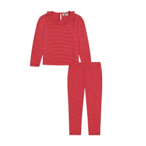 Amanda Long Sleeve Knit Set Mini Red Stripe