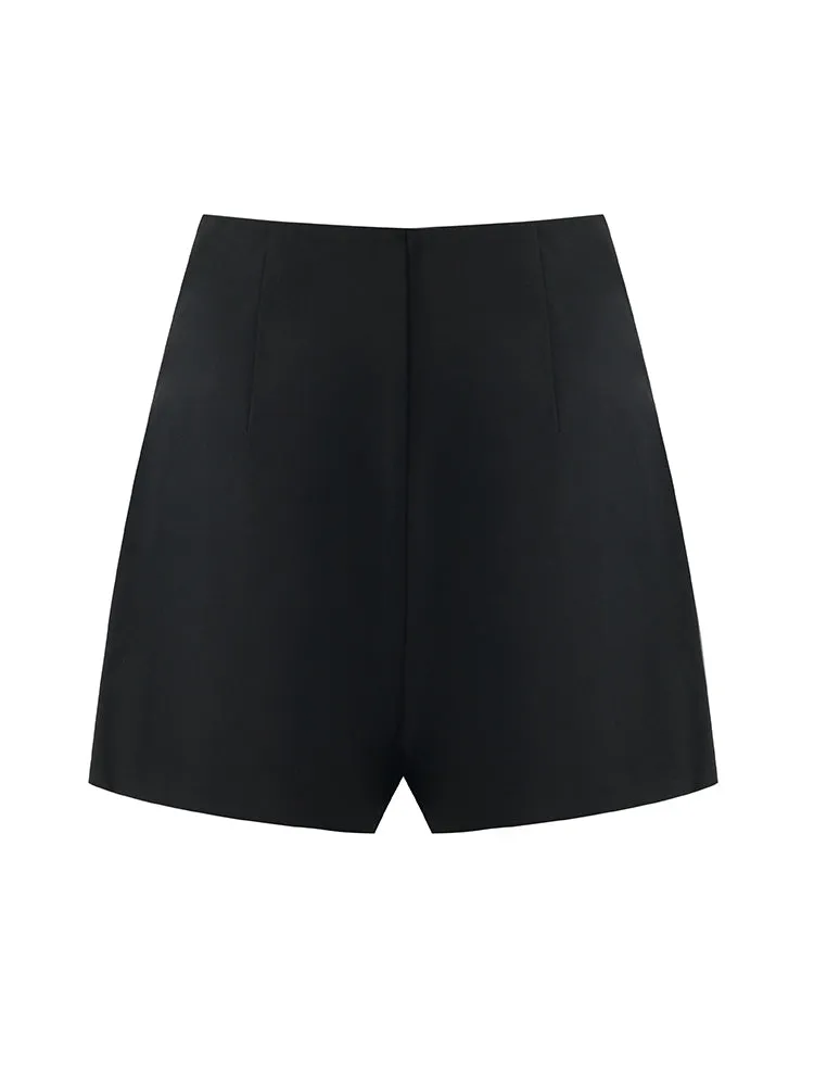 Asymmetric Ruched A-Line Skort