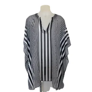 Black White Striped Plus Size Kaftan