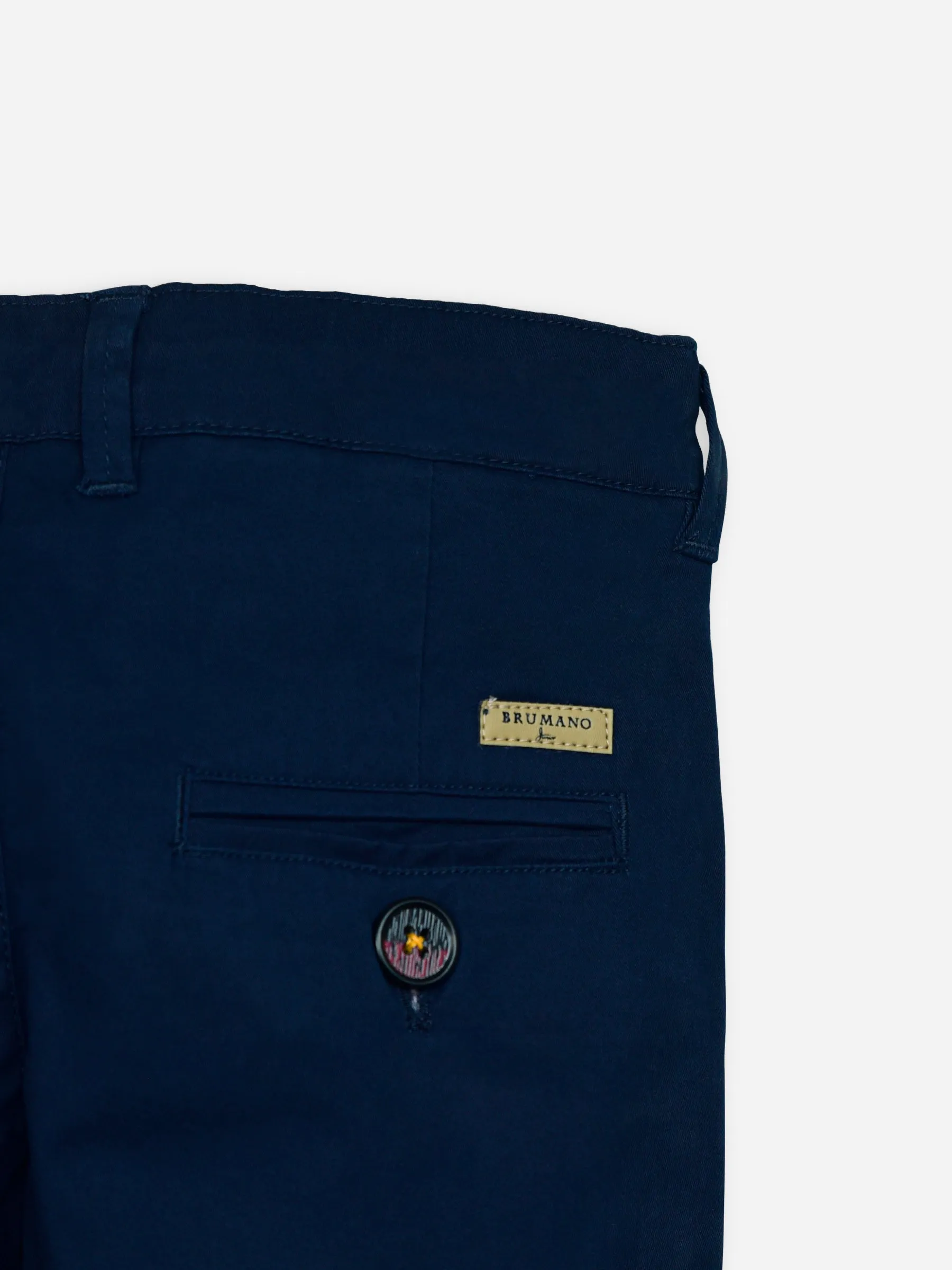 Blue Cotton Casual Chino