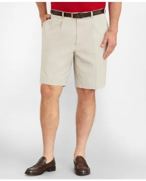 Brooks Brothers Men's Big & Tall Pleat Front Stretch Advantage Chino Shorts Stone