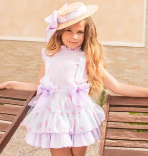 CLEARANCE SALE - Babine SS24 - Girls Candyfloss Blouse & Pinafore Skirt Set