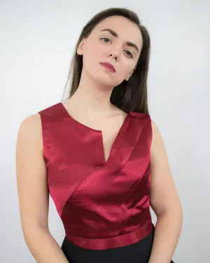 Eirene Red Satin Crop Top