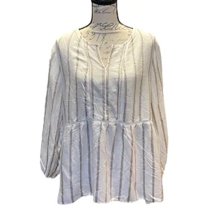 Fever Striped Babydoll Long Sleeve Tunic Size X-Large