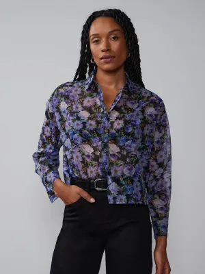 Floral Organza Cropped Blouse