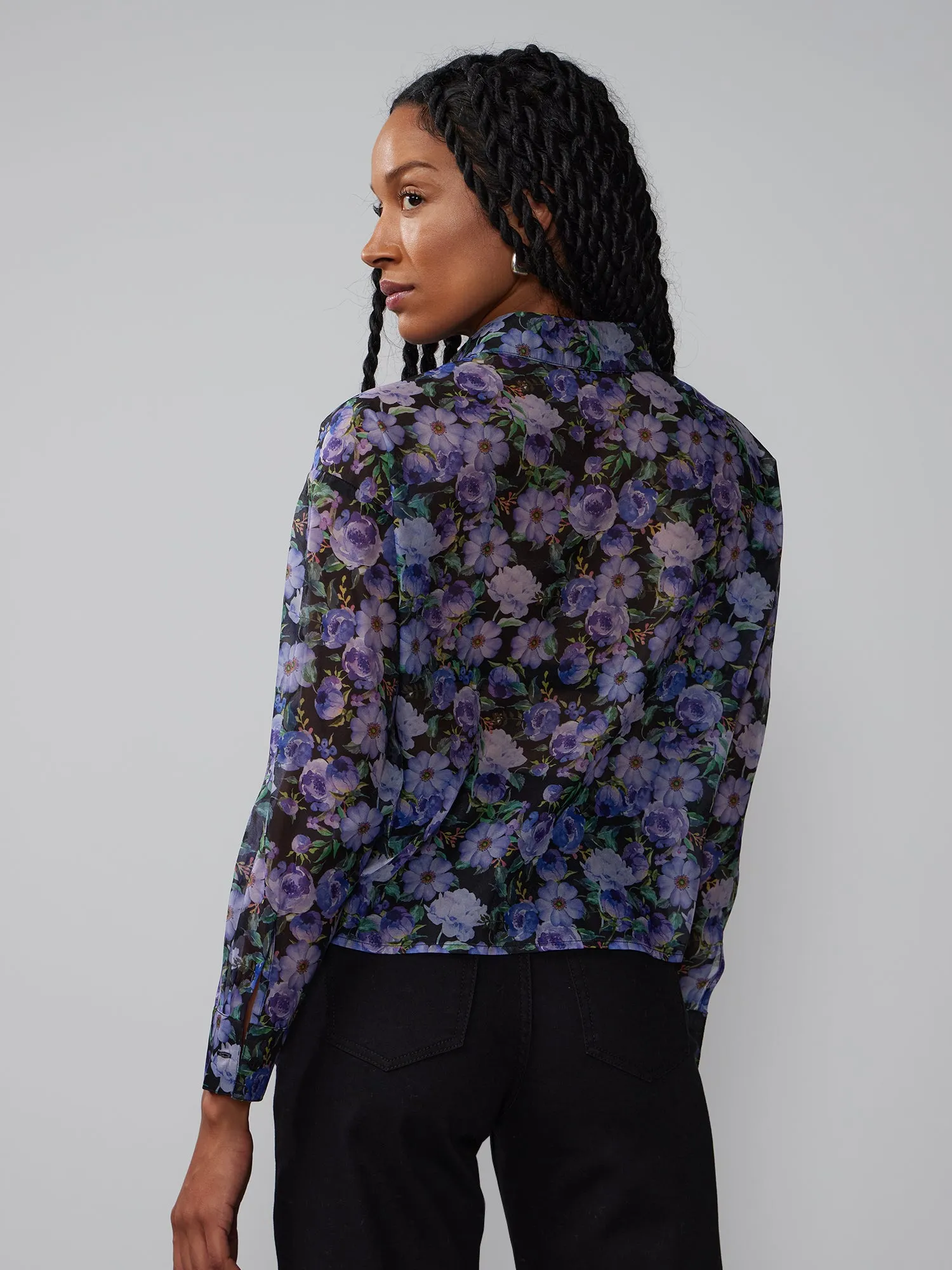 Floral Organza Cropped Blouse