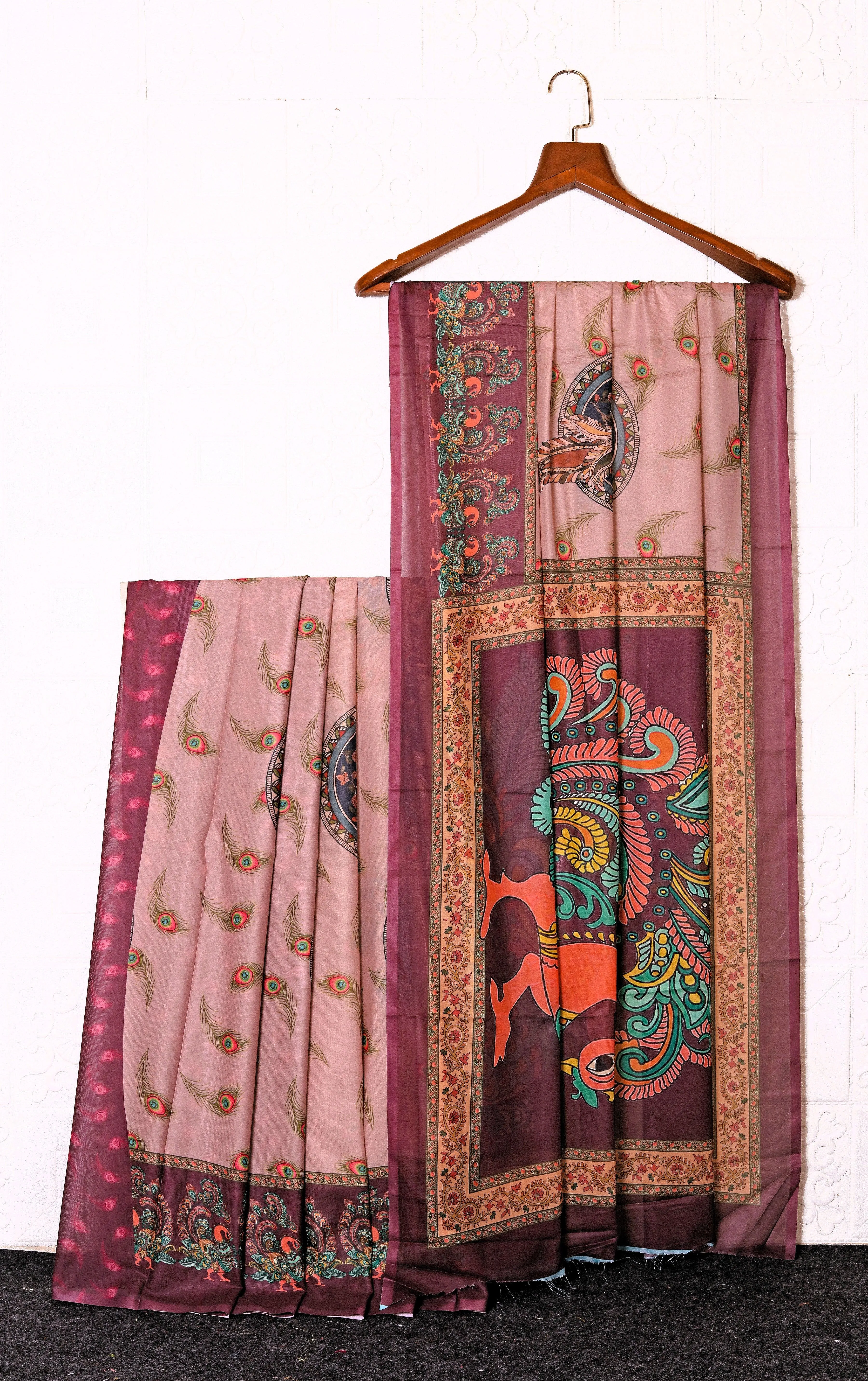 Graceful Georgette Silk Saree with Artistic Pallu & Blouse