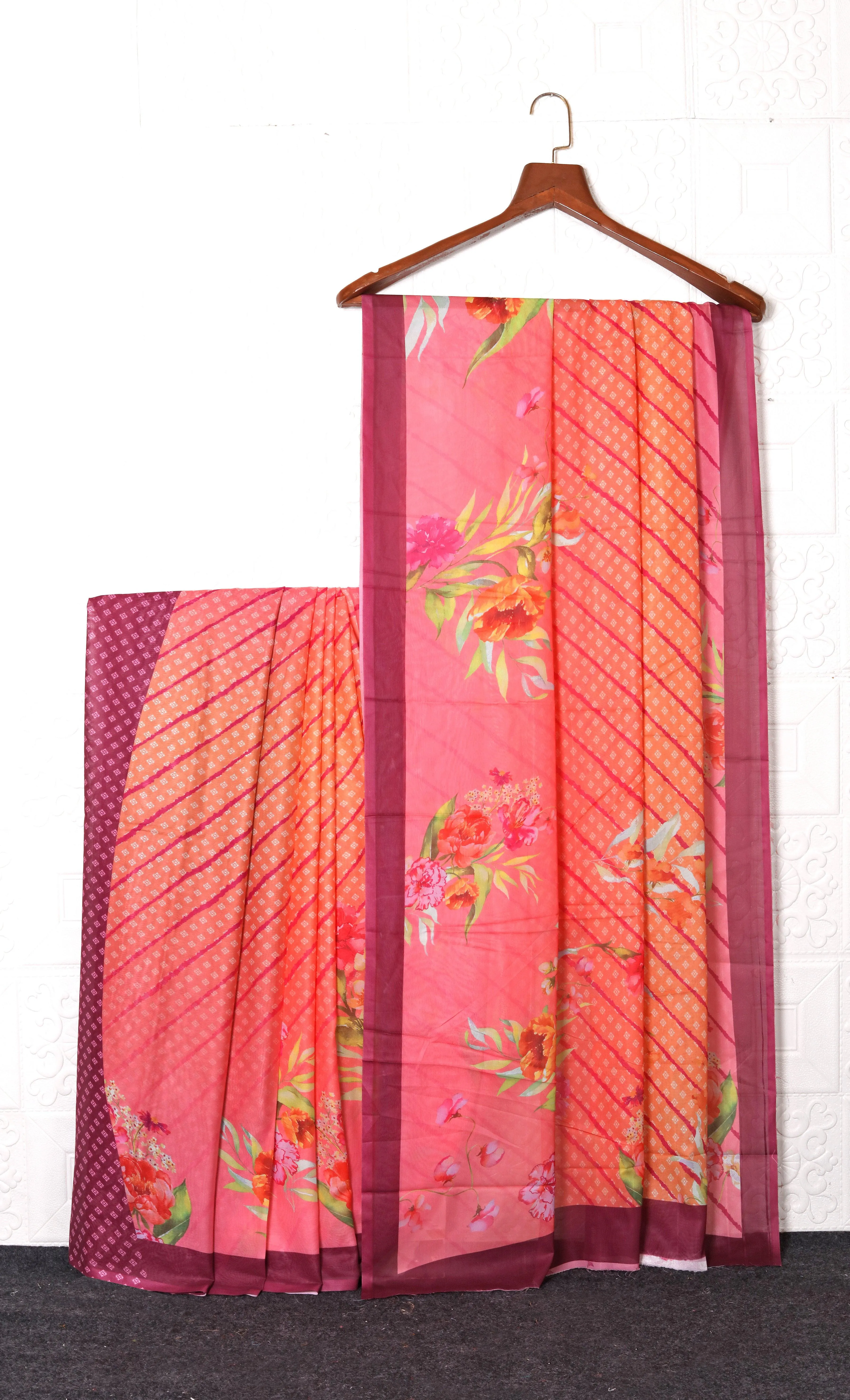 Graceful Georgette Silk Saree with Artistic Pallu & Blouse