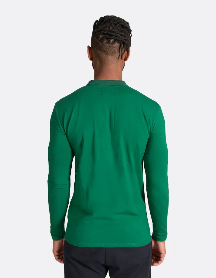 Green Long Sleeve Polo