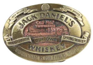 Jack Daniels Old No 7 Tennessee Gold Copper Plated Belt Buckle