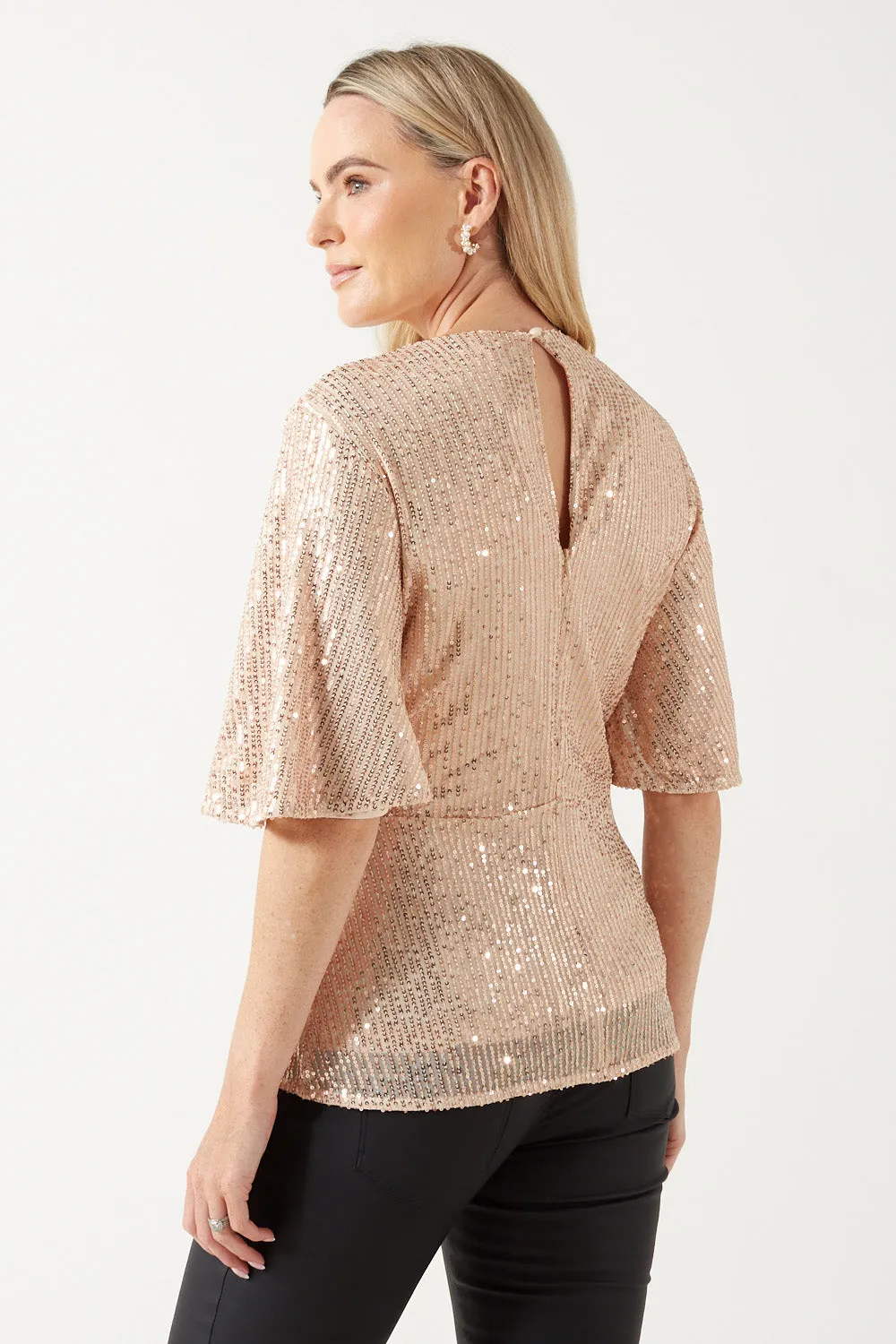 Marc Angelo Sequin Tie Top