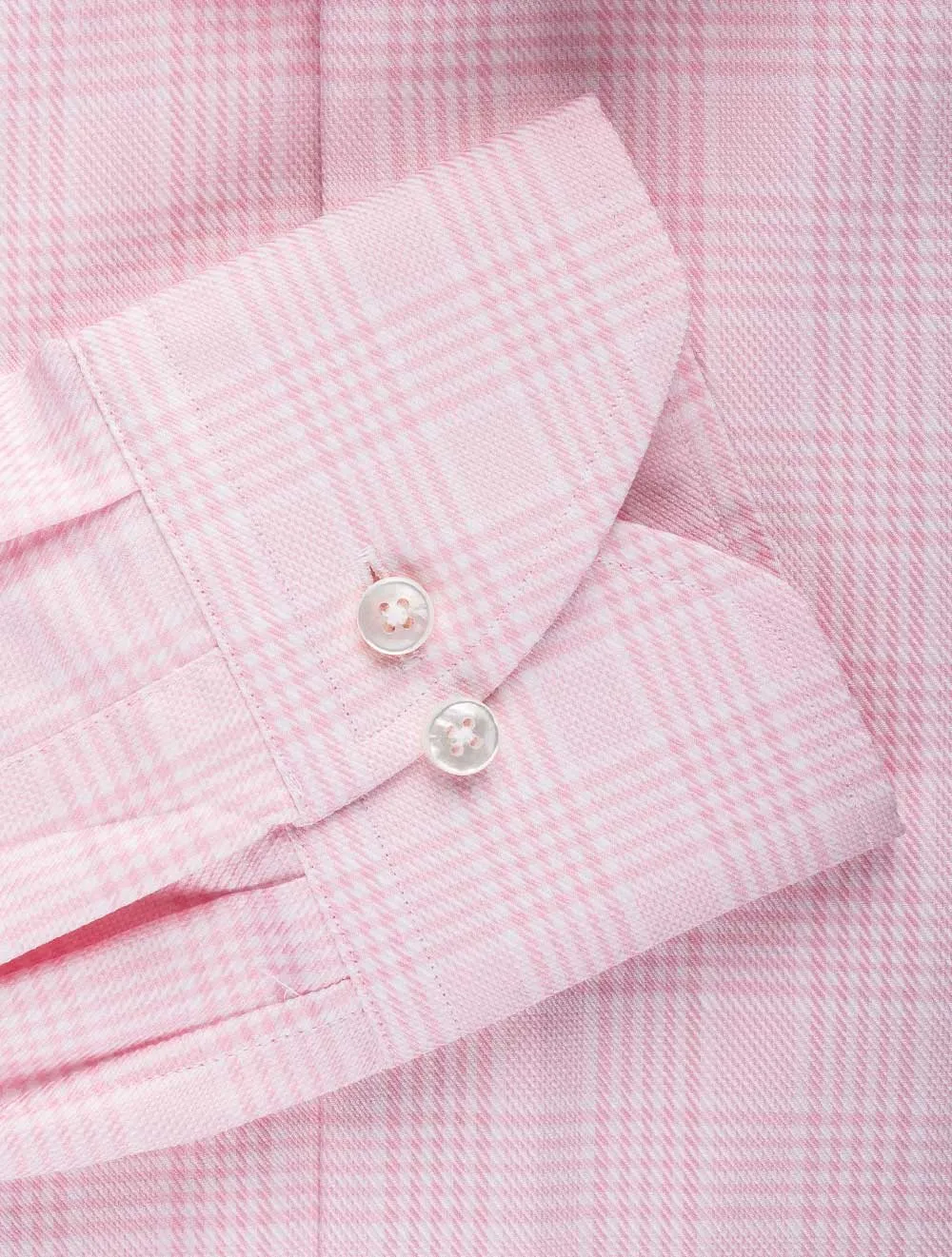 Pink Glen Check Slim Fit Shirt