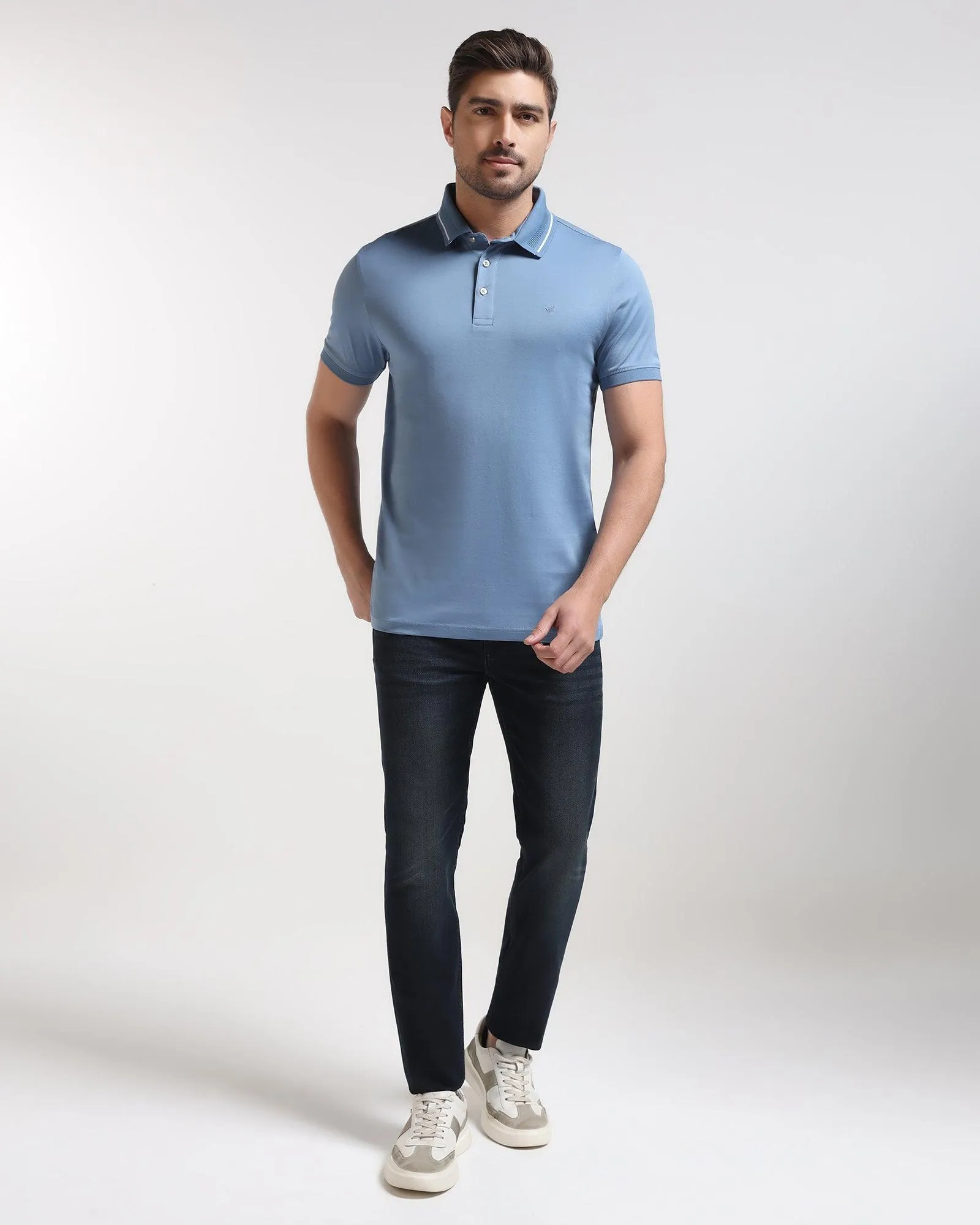 Polo Air Blue Solid T-Shirt - Peter