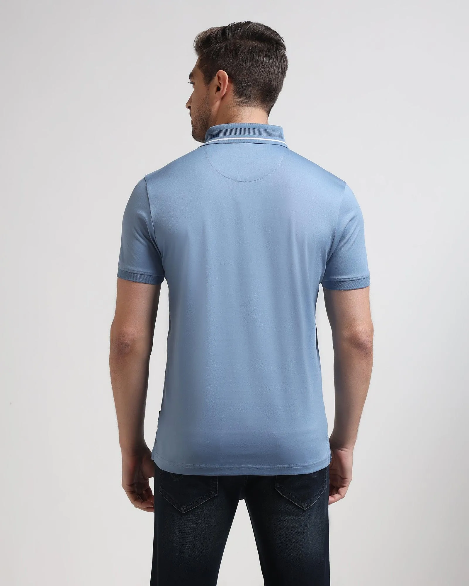 Polo Air Blue Solid T-Shirt - Peter