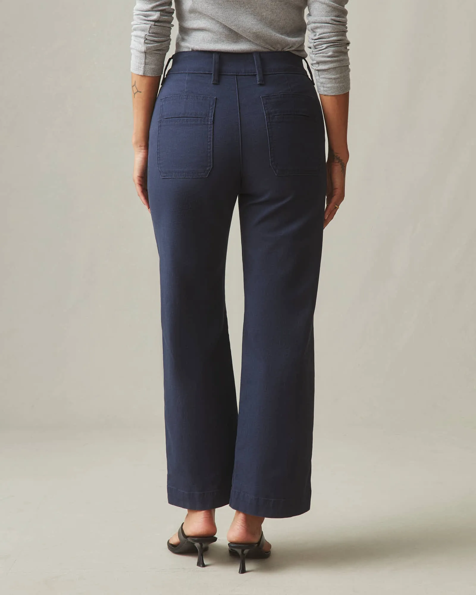 Wide Leg Pant - Navy