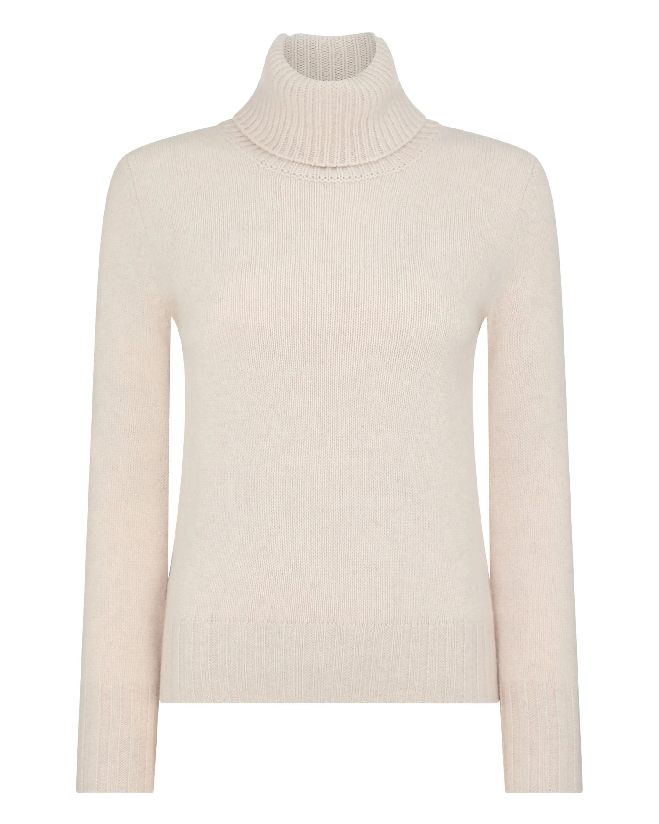 Women's Hazel Chunky Turtle Neck Cashmere Sweater Frost White